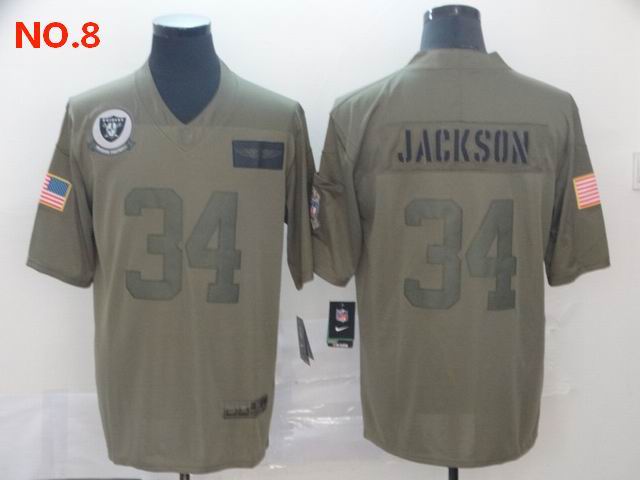 Men's Las Vegas Raiders 34 Bo Jackson Jersey NO.8;